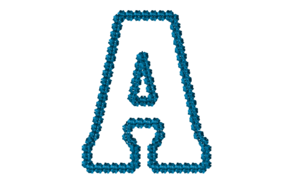 Alphabet Letter an Applique with Motif