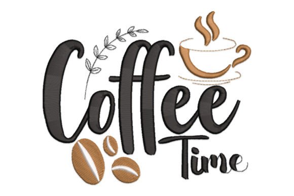 Coffee Time Embroidery Design