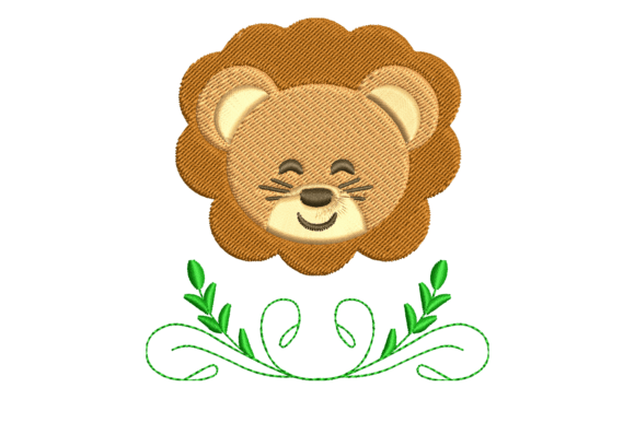 Cute Lion Embroidery Design
