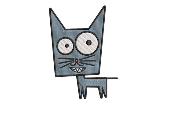 Funny Cat Embroidery Design