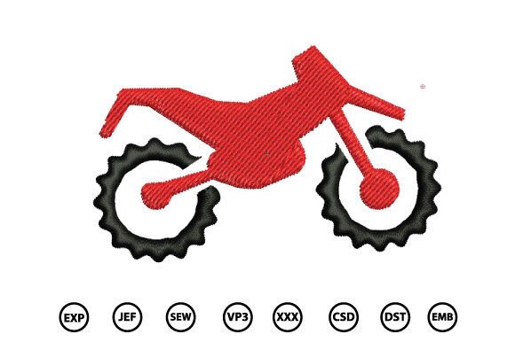Motor Bike Embroidery Design